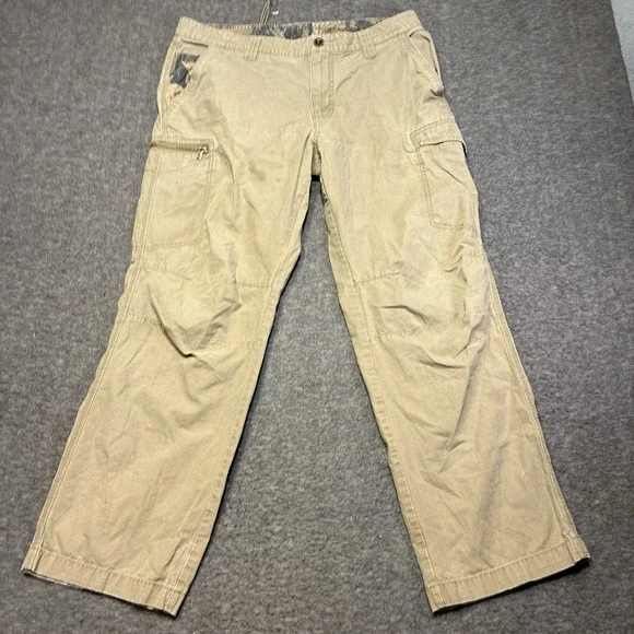Columbia Pants Mens 36x30 Khaki Nylon Stretch Hiking Ripstop Quick Dry Utility - Picture 3 of 13